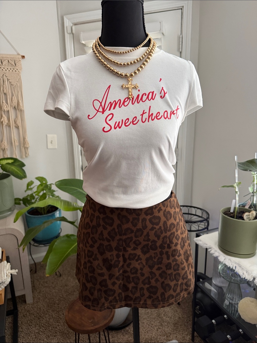 Cloth Cheetah Print Mini Skirt